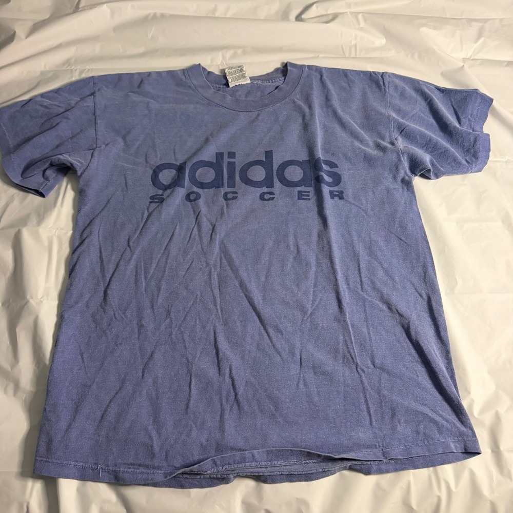 Adidas Mens Vintage 90s Soccer T-Shirt M Blue Valderrama Single Stitch USA